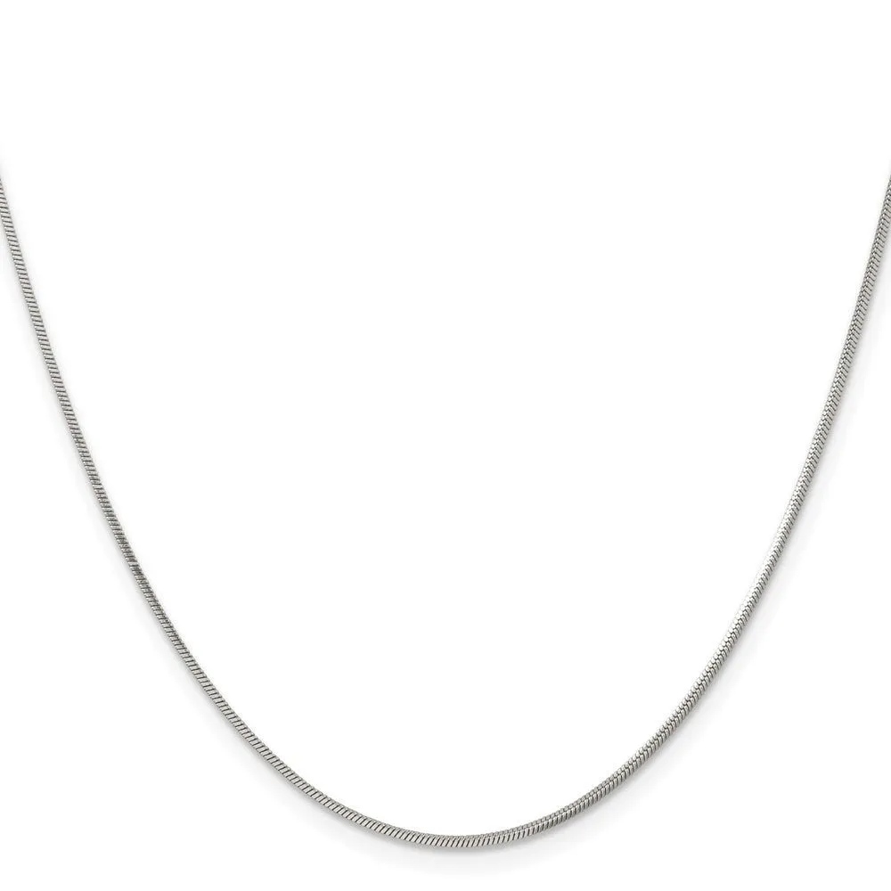 1.2mm Stainless Steel Polished Square Snake Chain Necklace