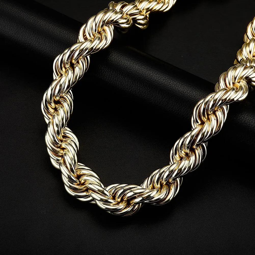 30mm Rope Chain Stainless Steel Heavy Metal Punk Jewelry Necklace for Men