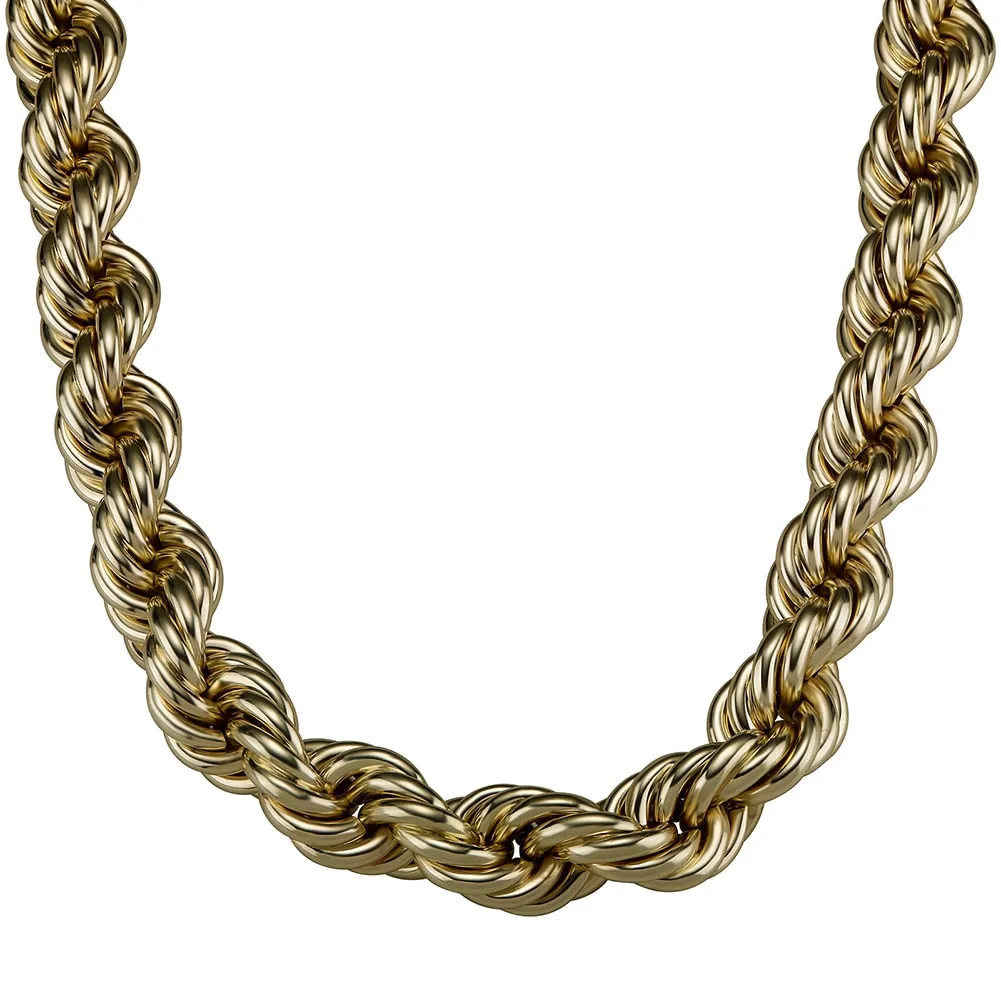 30mm Rope Chain Stainless Steel Heavy Metal Punk Jewelry Necklace for Men