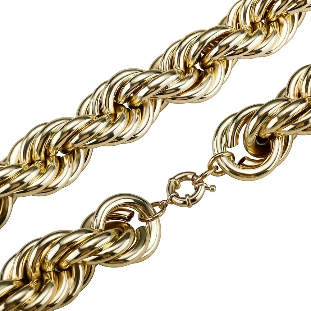 30mm Rope Chain Stainless Steel Heavy Metal Punk Jewelry Necklace for Men