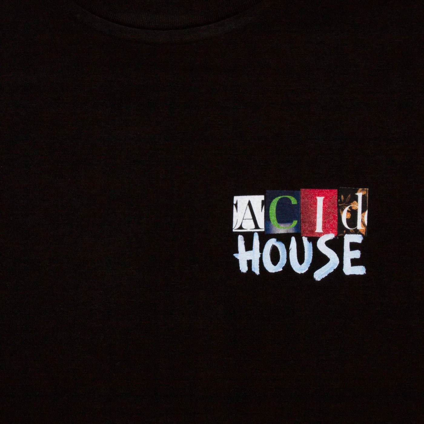 Acid House Cut Panorama Front Print - Tshirt - Black