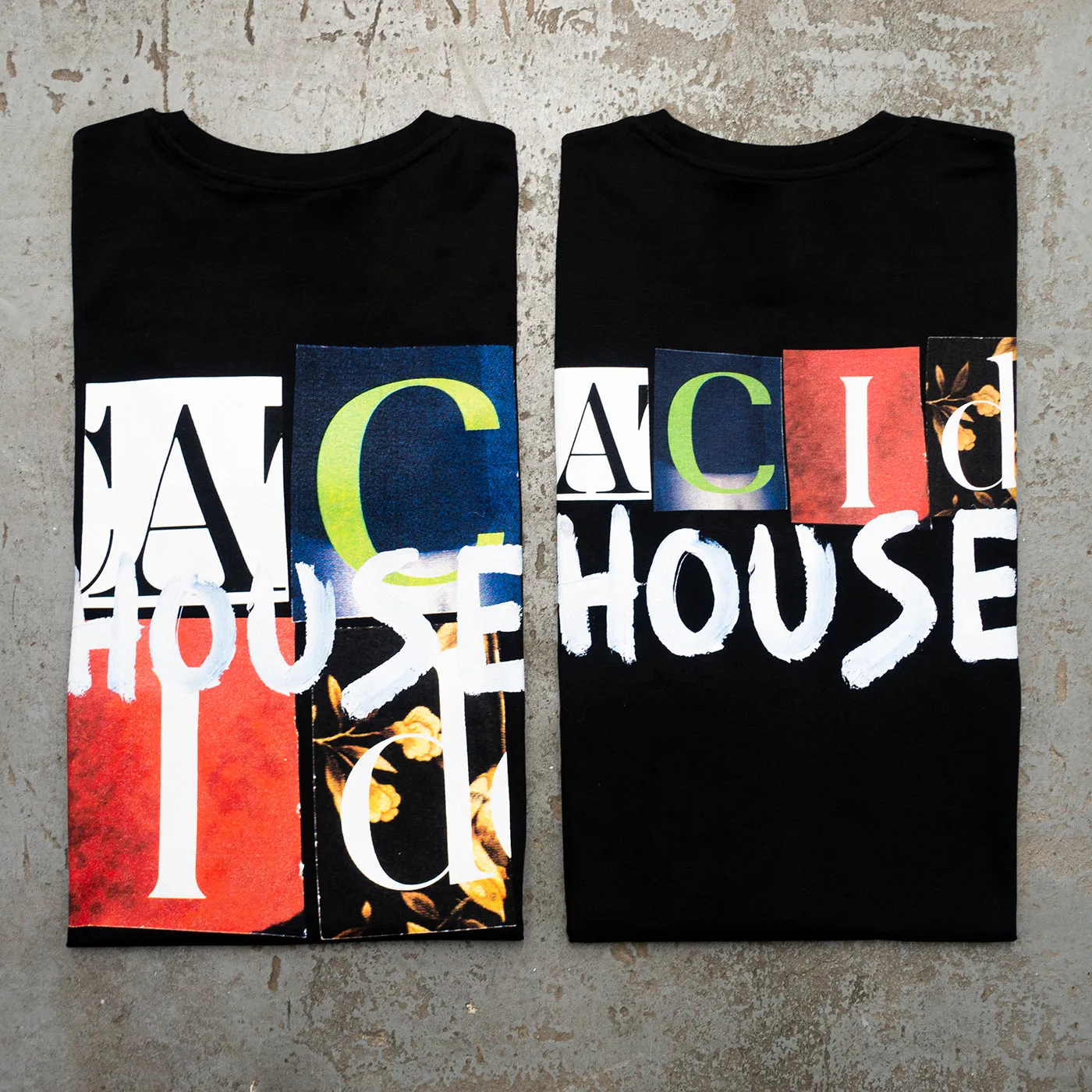 Acid House Cut Panorama Front Print - Tshirt - Black