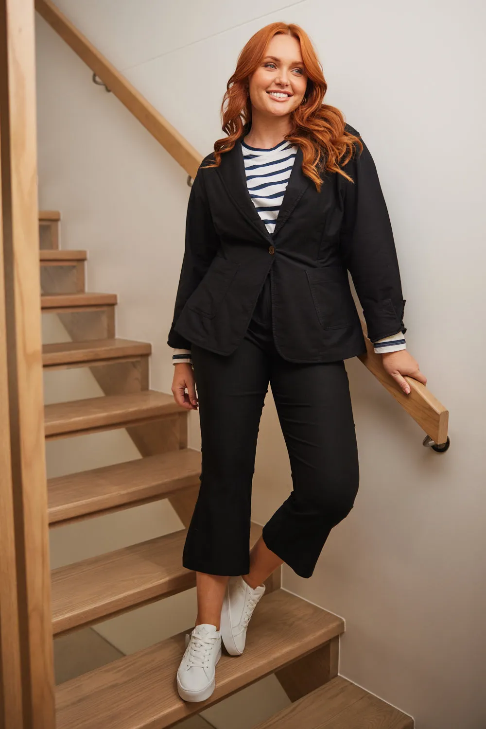 Adrift Denim Blazer in Black