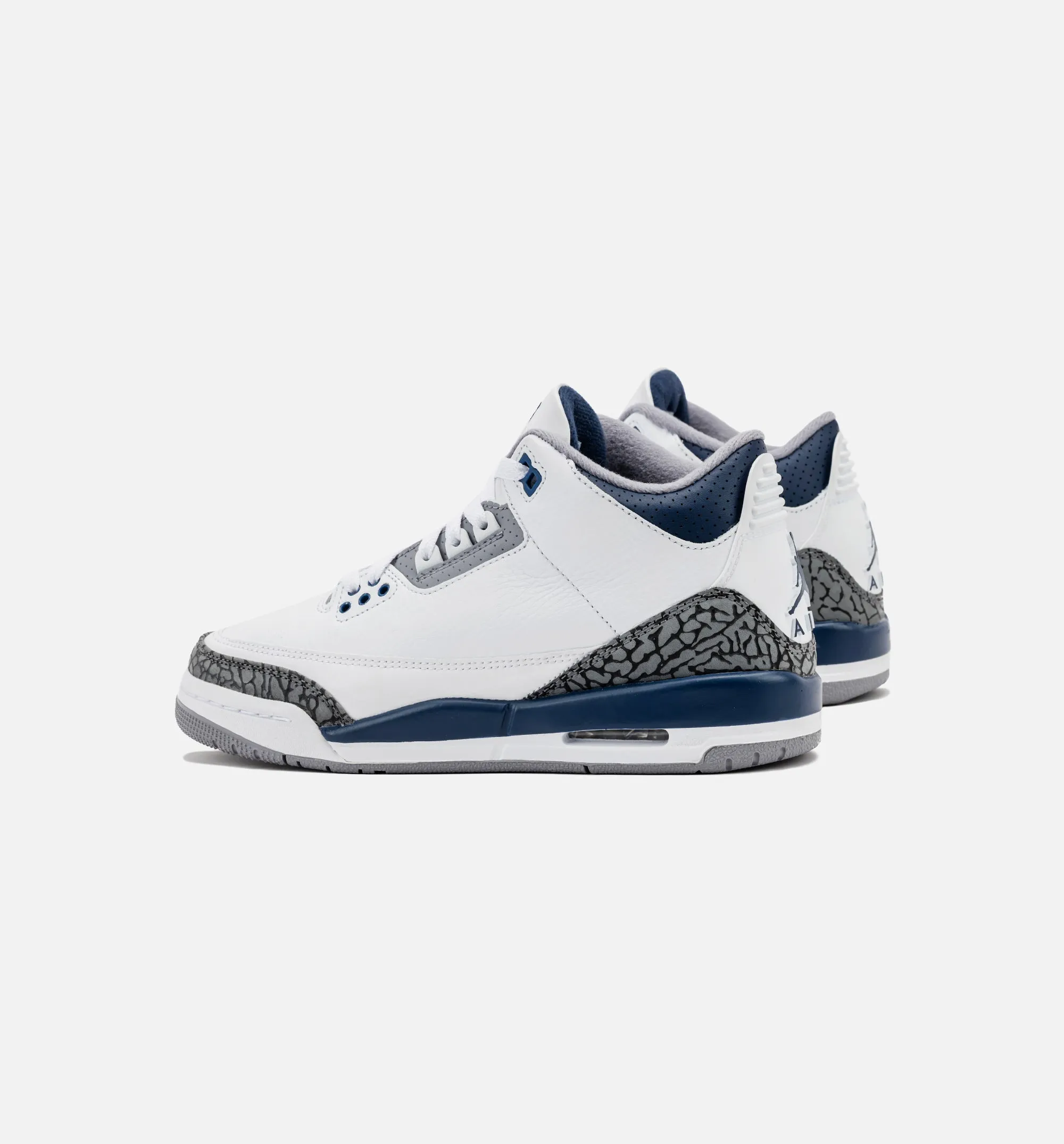 Air Jordan 3 Retro Midnight Navy Grade School Lifestyle Shoe - White/Midnight Navy