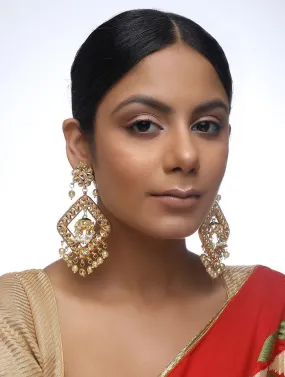 Alloy Jhumka Earrings in Gold