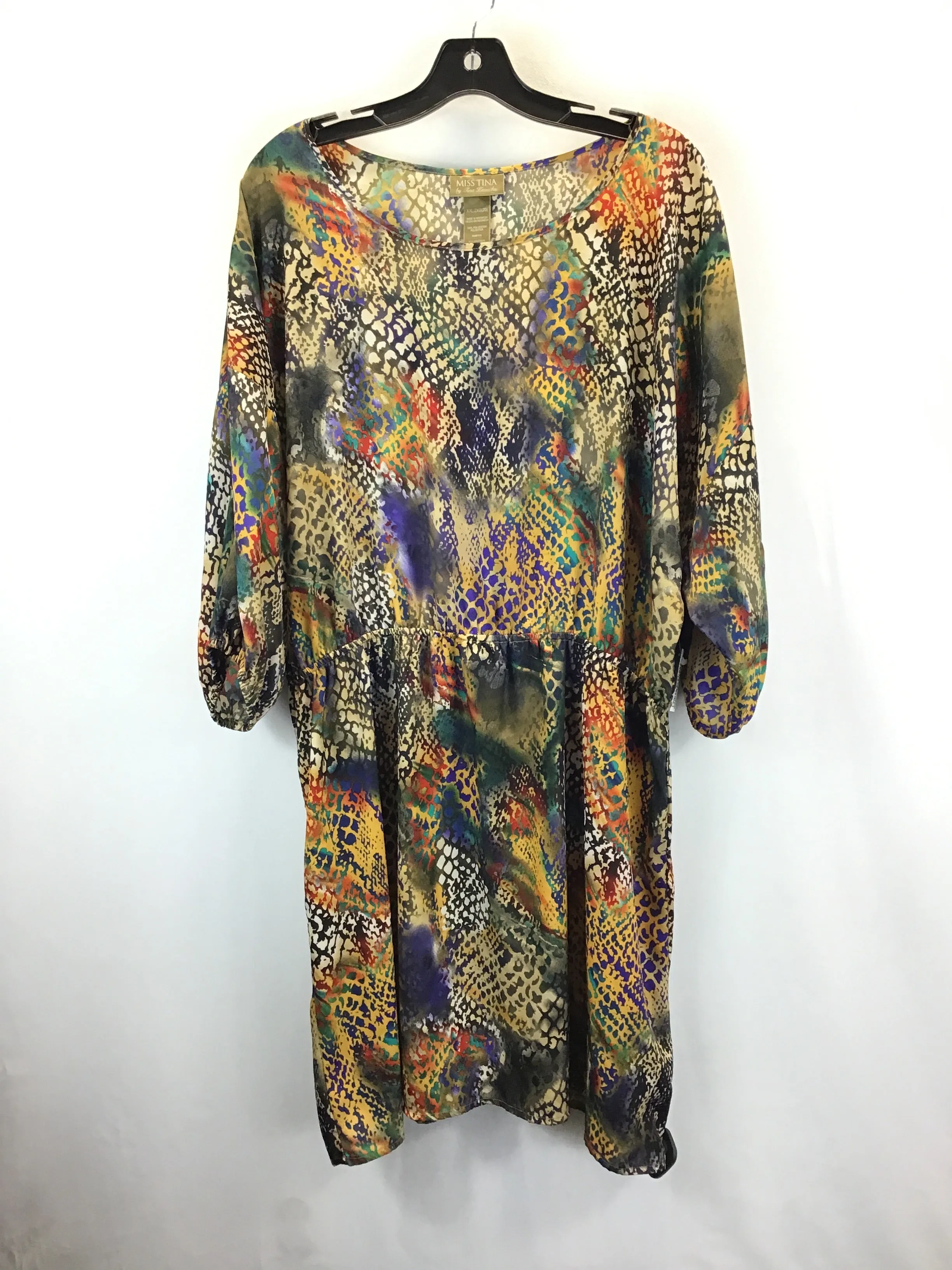 Animal Print Dress Casual Short Miss Tina, Size Xxl