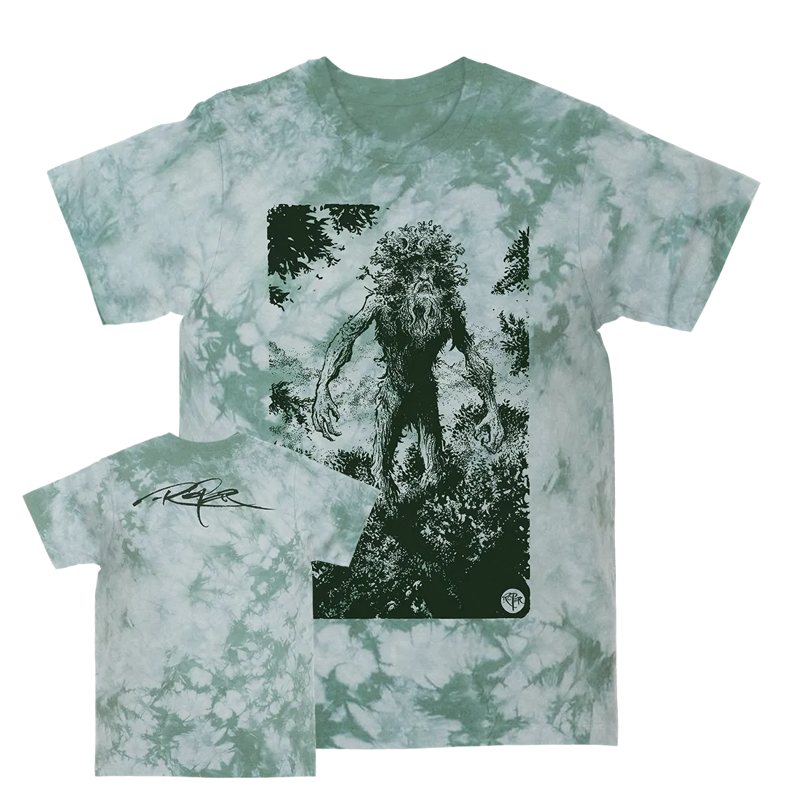 Arik Roper "Dryad" Moss Crystal Tie-Dye T-Shirt