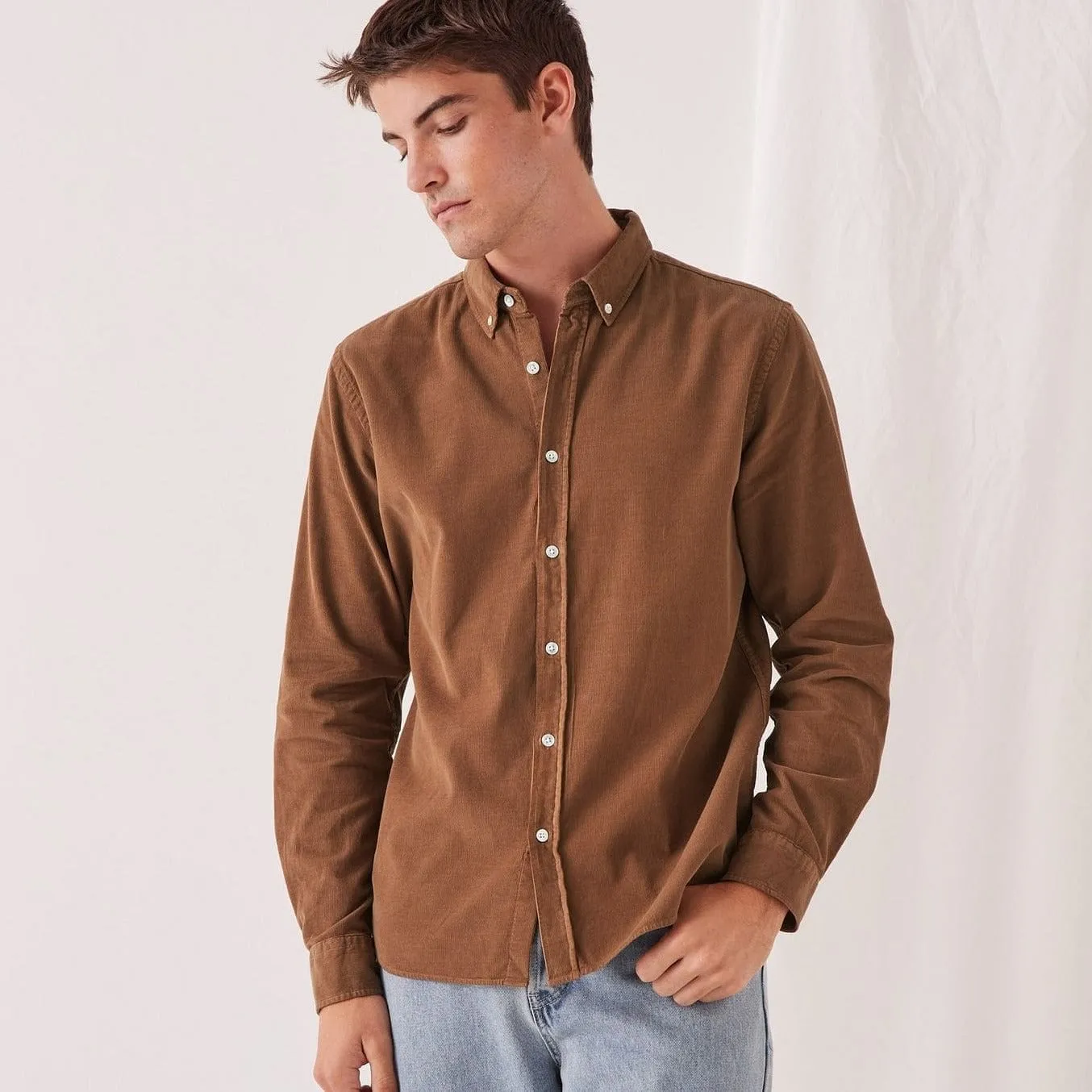 Assembly Label Cord Long Sleeve Shirt - Caramel