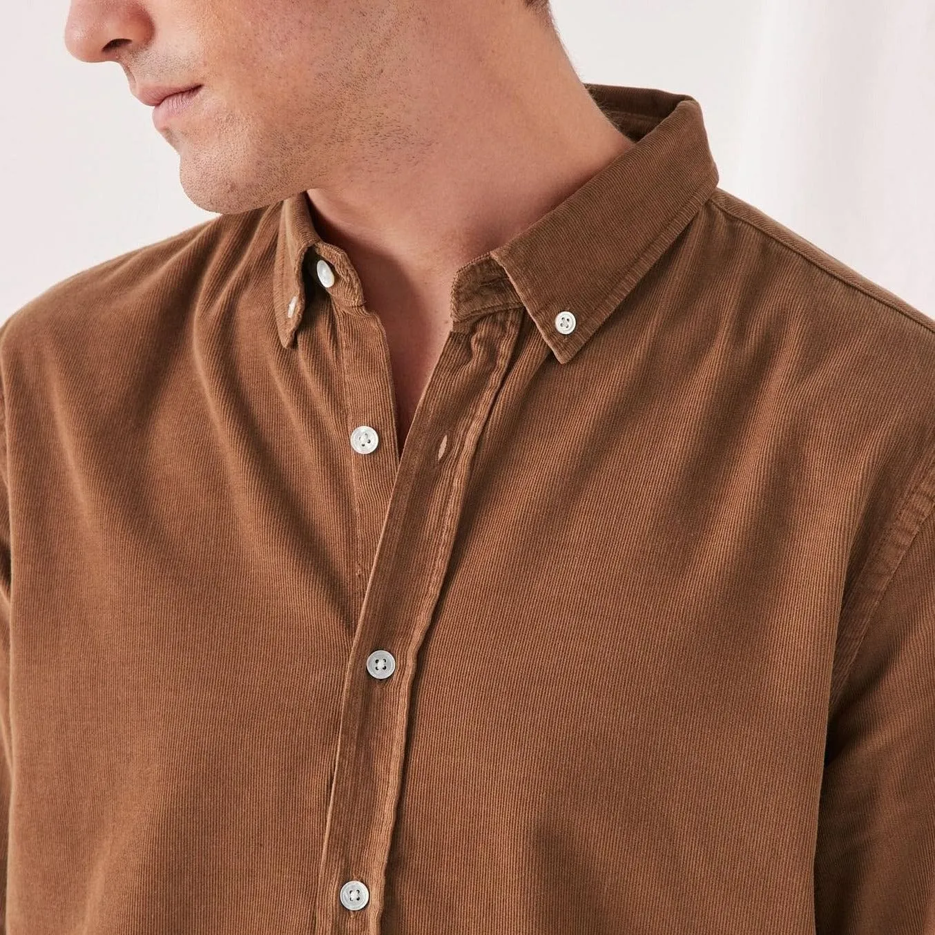 Assembly Label Cord Long Sleeve Shirt - Caramel