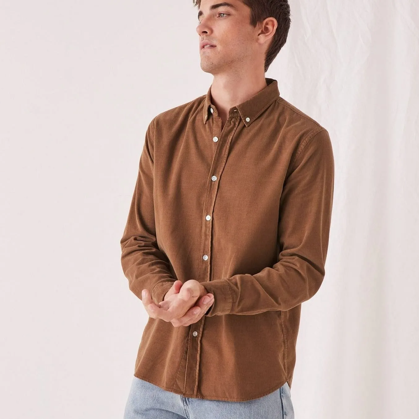 Assembly Label Cord Long Sleeve Shirt - Caramel