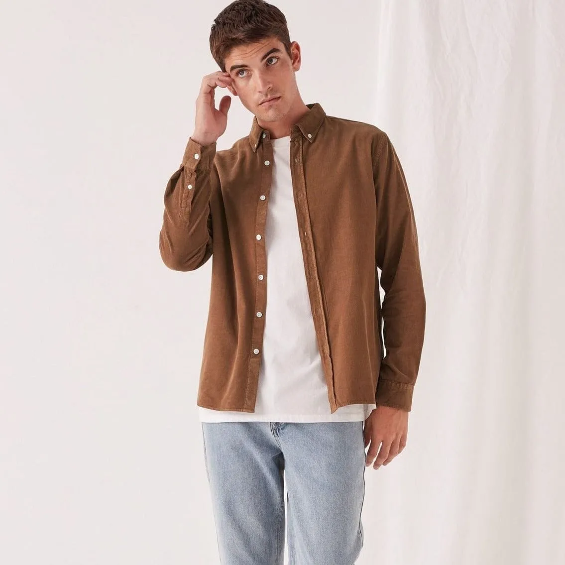 Assembly Label Cord Long Sleeve Shirt - Caramel