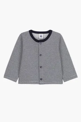 Baby Girl Petit Bateau Striped Cardigan