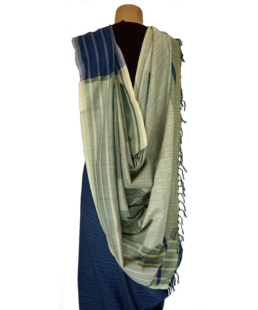 BADI BUTI-   Blue Handwoven Cotton Saree