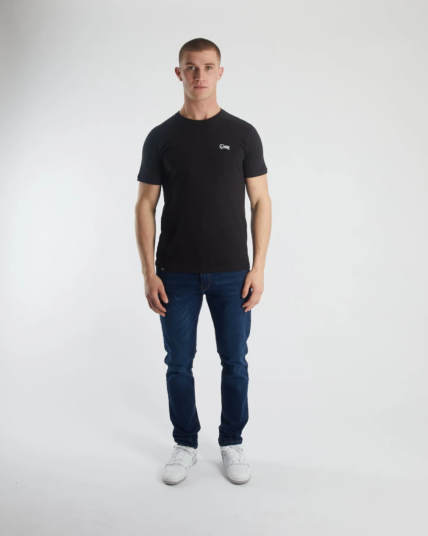 Basic Caden O Neck Tee Black