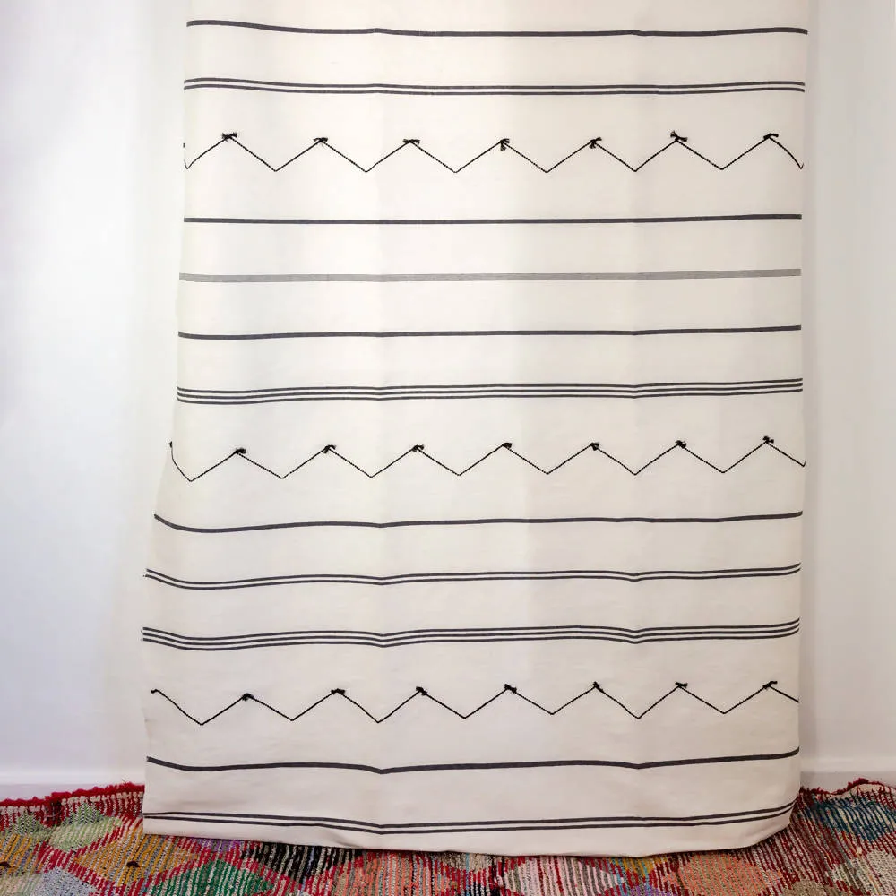 Black and White Moroccan Bed Spread