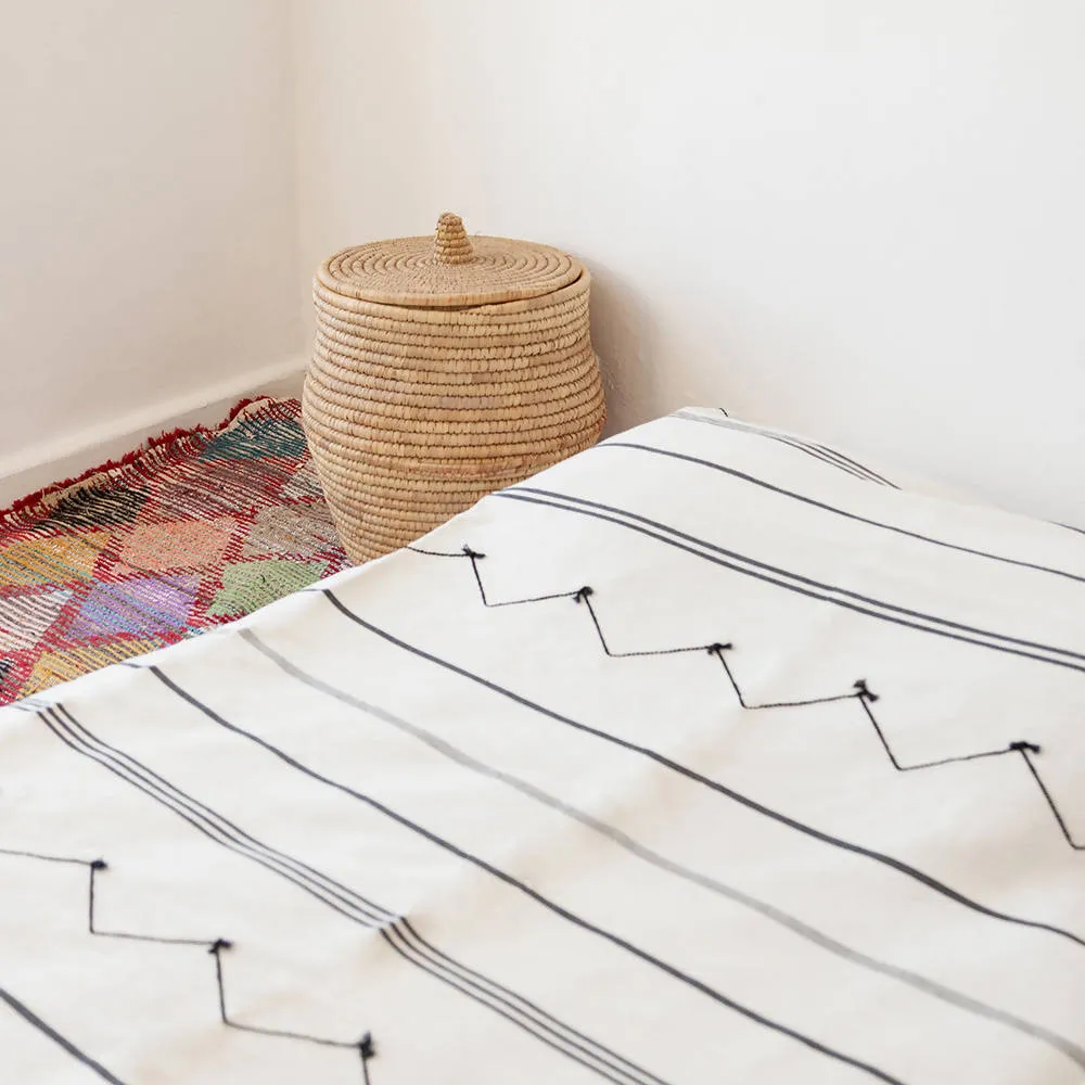 Black and White Moroccan Bed Spread