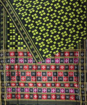 Black lemon silk handloom khandua saree