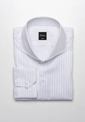 Blue On White Pencil Stripes Shirt