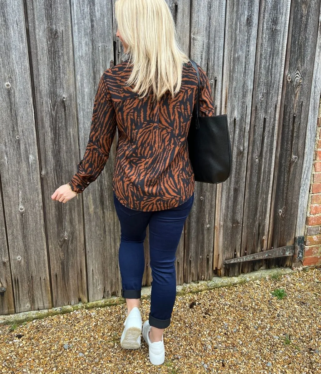 Brown Animal Print Shirt