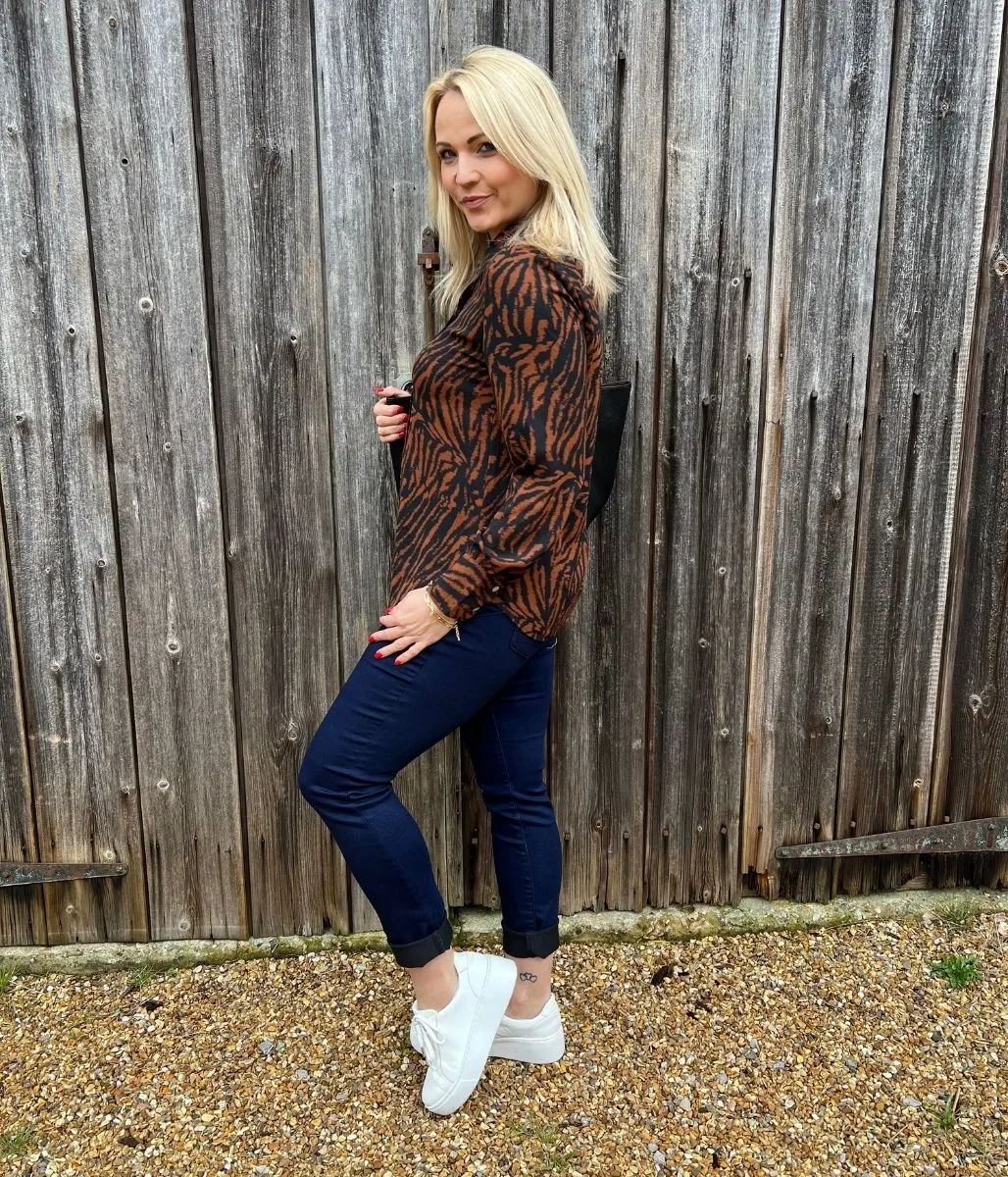 Brown Animal Print Shirt