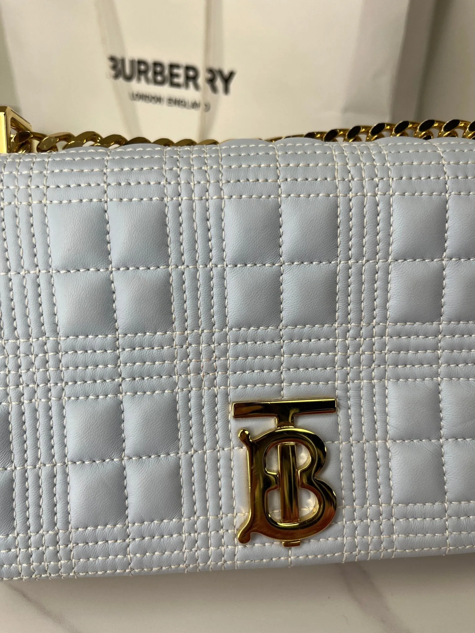 Burberry Lola Bag - Blue/Beige