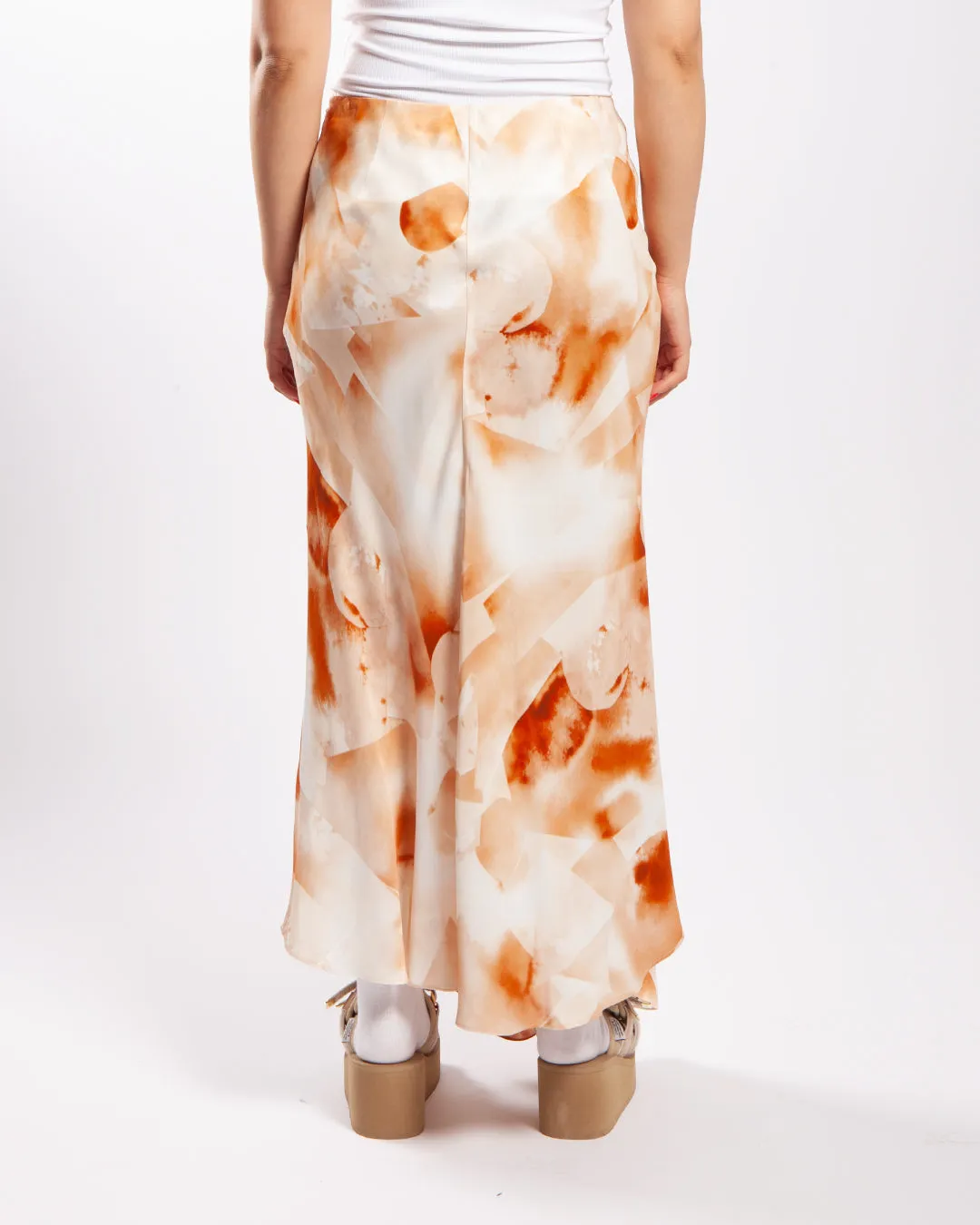 Calvin Klein Watercolor Satin Midi Skirt