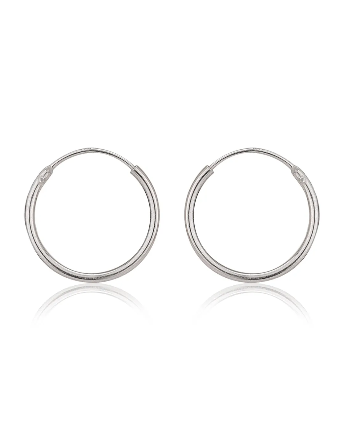 Carlton London 925 Sterling Silver  Rhodium Plated Circular Hoop Earring For Women