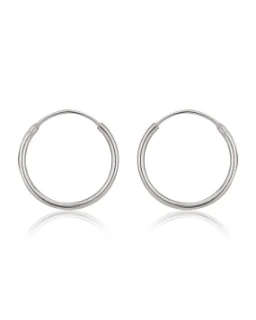 Carlton London 925 Sterling Silver  Rhodium Plated Circular Hoop Earring For Women