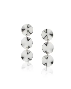 Carlton London Rhodium Plated Circular Drop Earring For Women