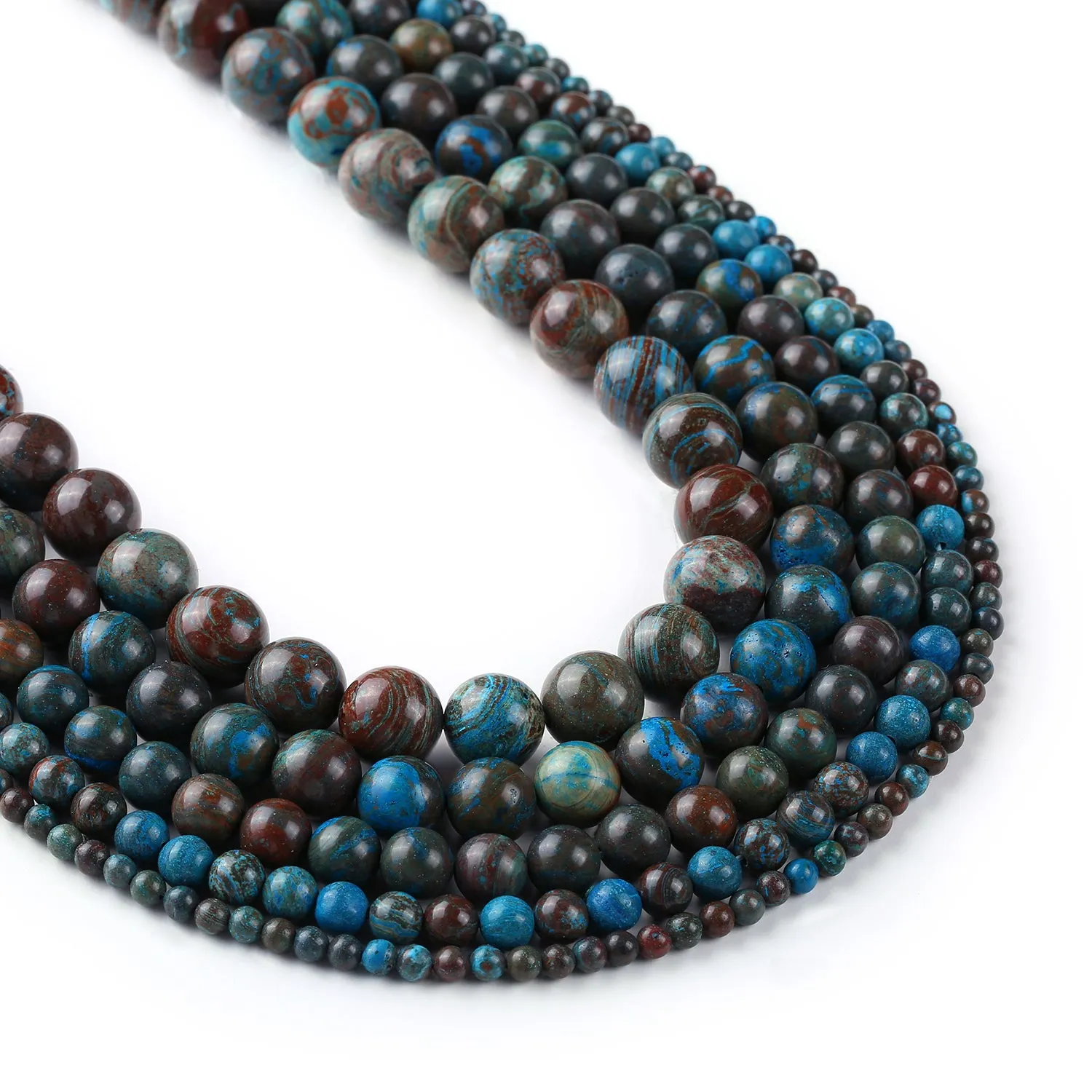 Color Dyed Blue Wood Stone Beads 4 6 8 10 12mm wholesale mala beads For DIY Jewelry Making 15 Full Strand 103062