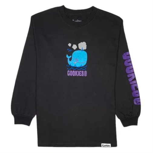 Cookies Whale Long Sleeve Tee (Black) CM233TLP02