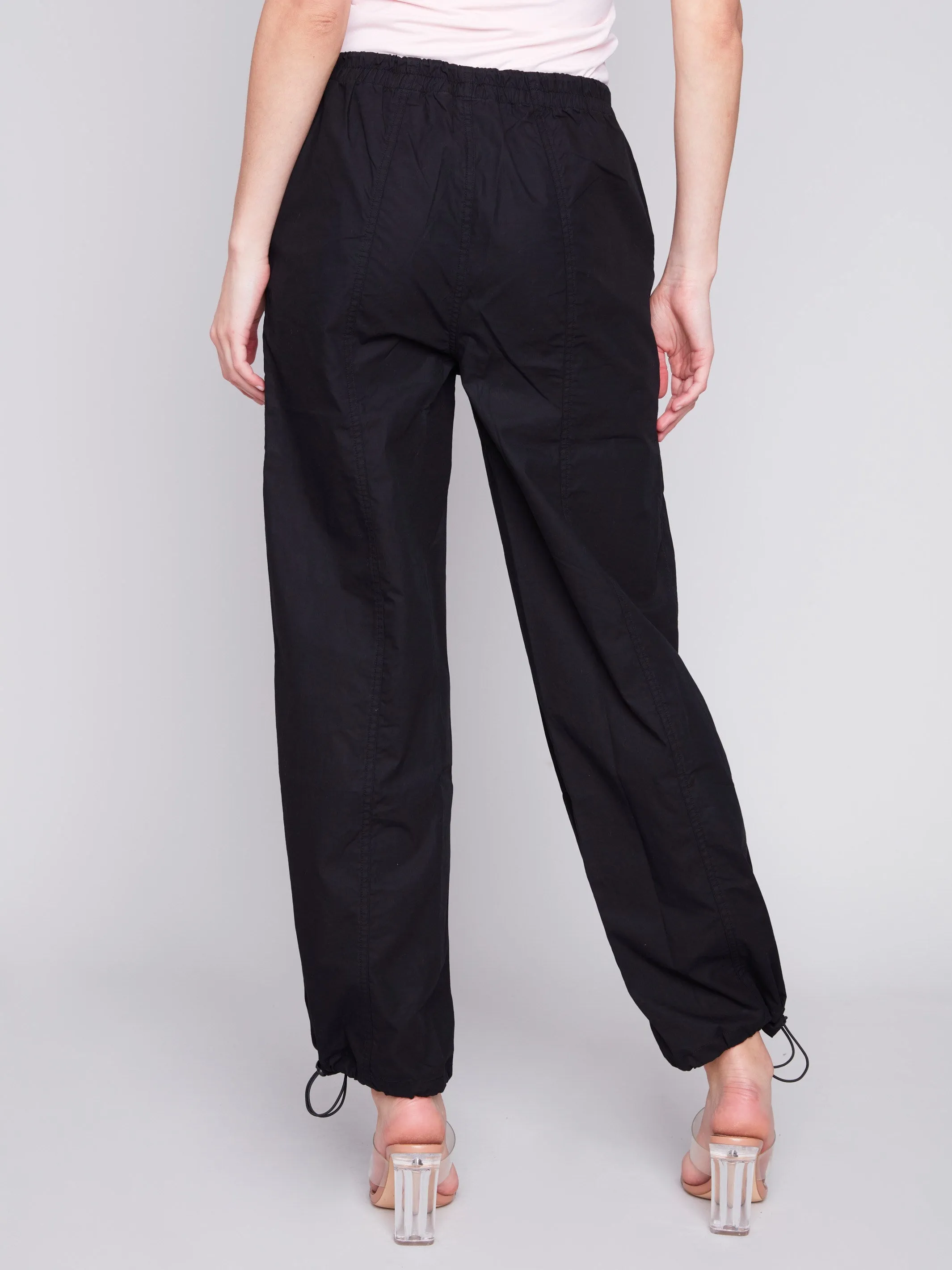 Cotton Parachute Pants - Black