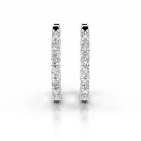 Daphne Diamond Hoop Earrings   (4.30 Carat) -18K White Gold