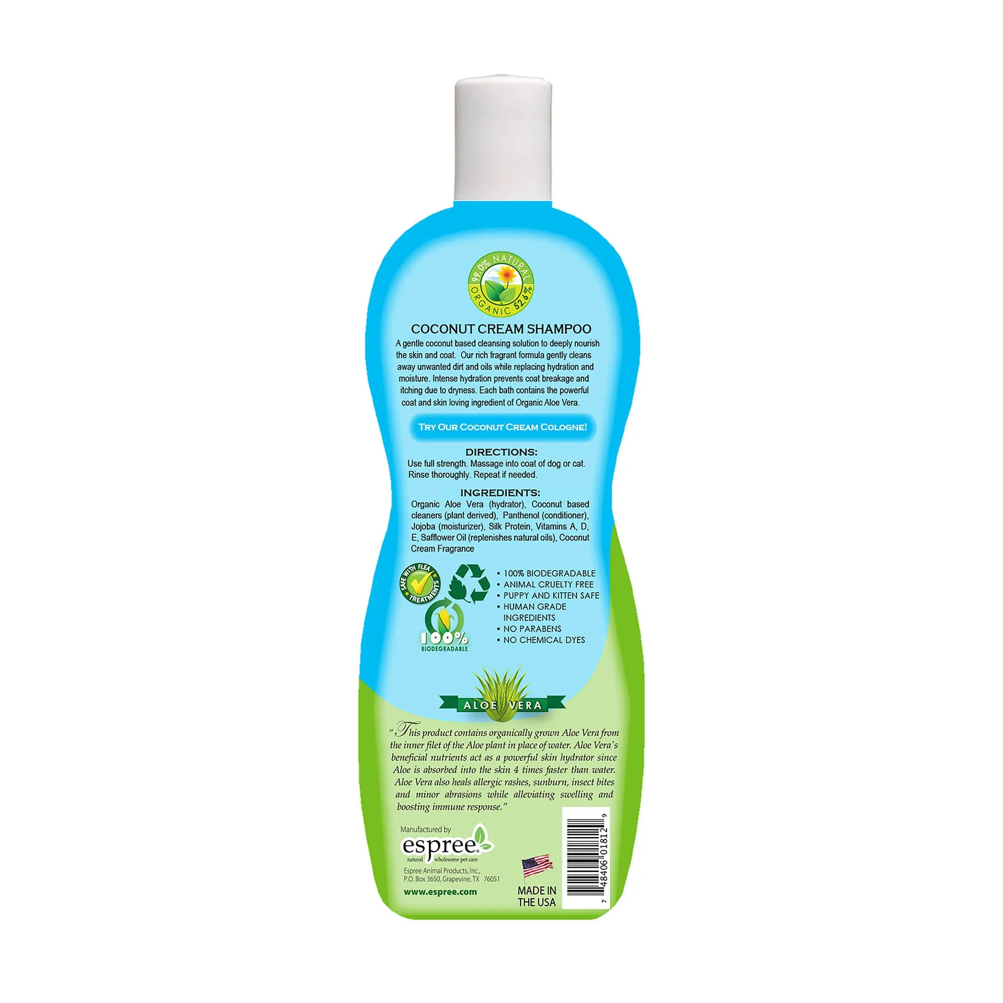 Espree Coconut Cream Shampoo For Dogs & Cats 20 Ounce