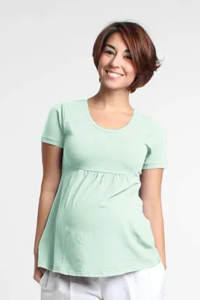 Esther Round Neck Empire Line Short Sleeve Tee Mint