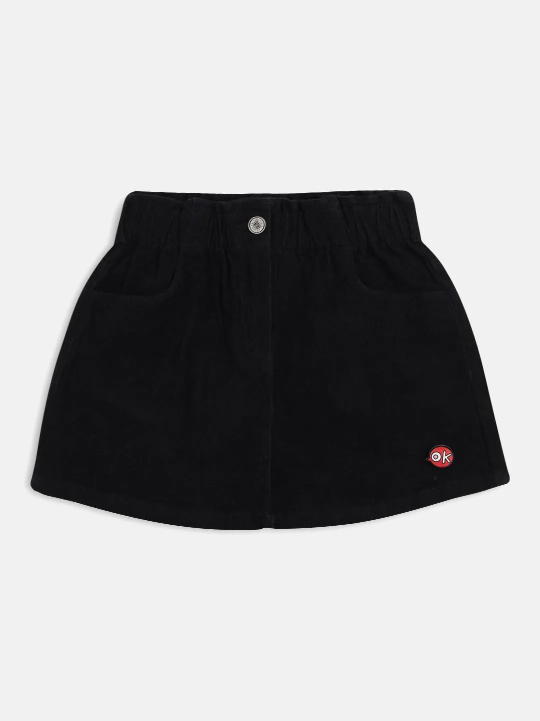 Girls Black Cotton Skirt