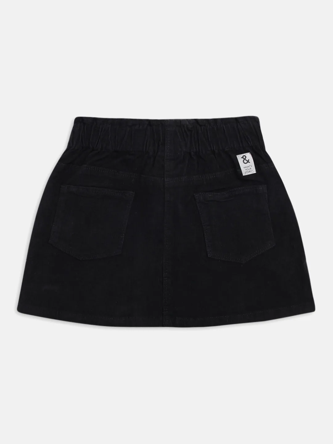 Girls Black Cotton Skirt