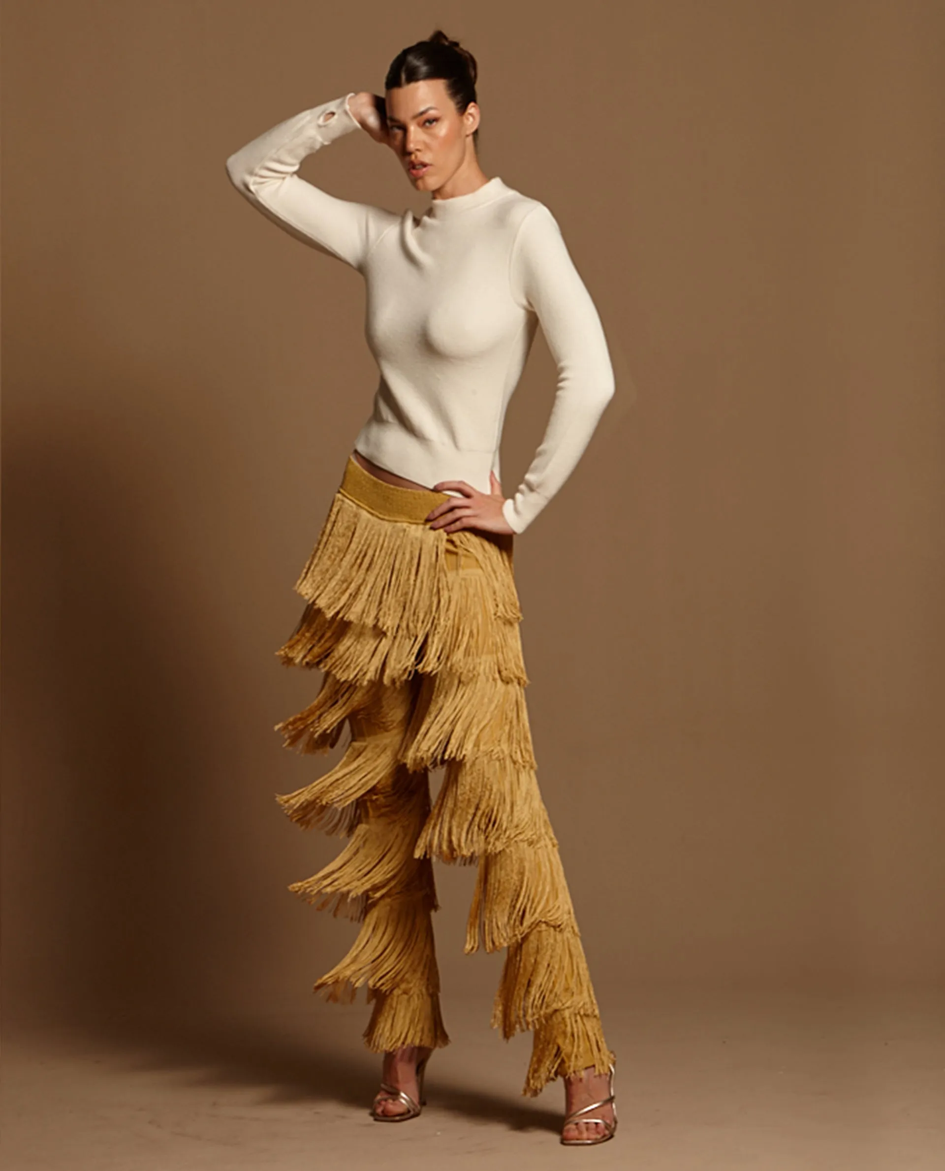 Gold Fringes Pants