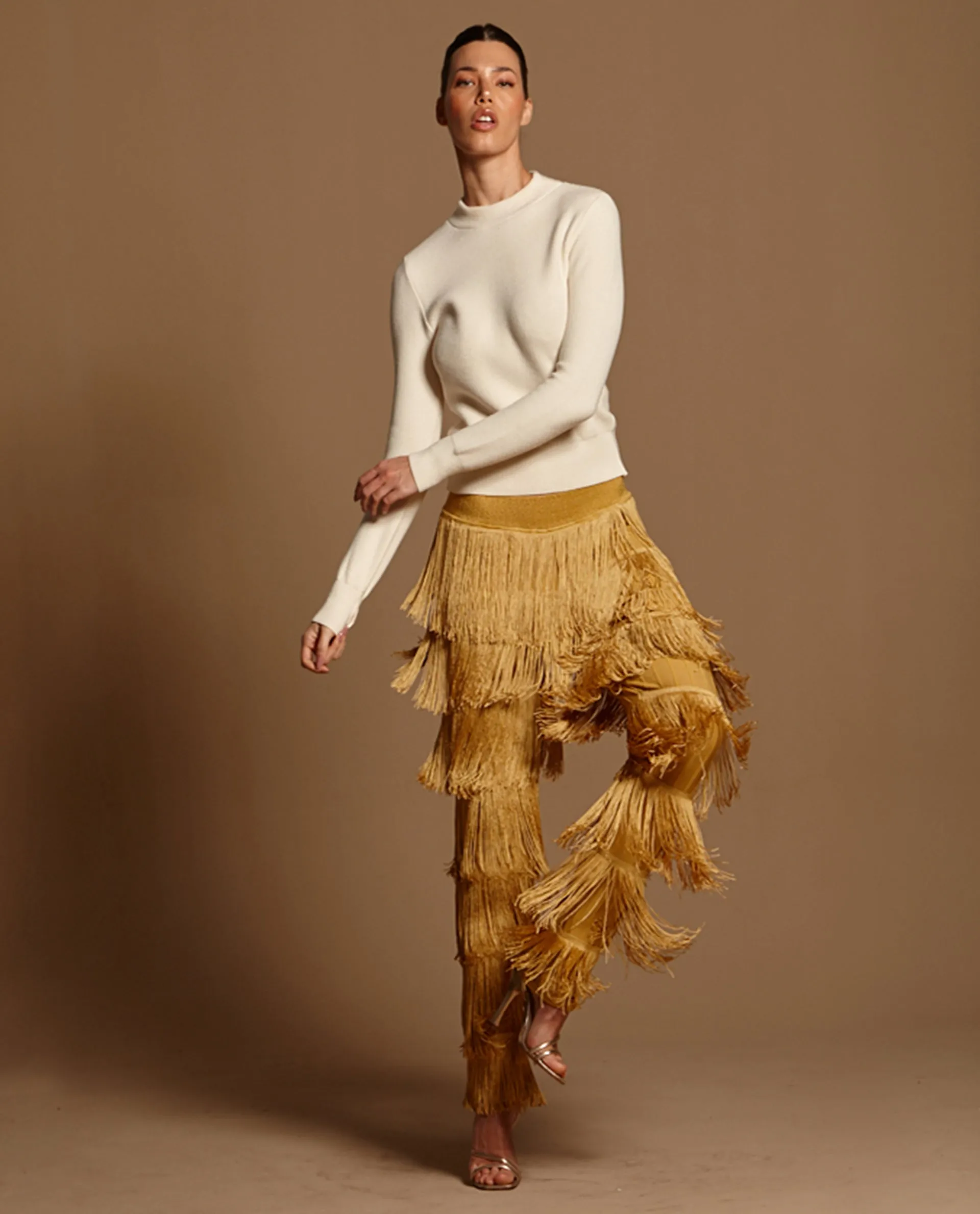 Gold Fringes Pants