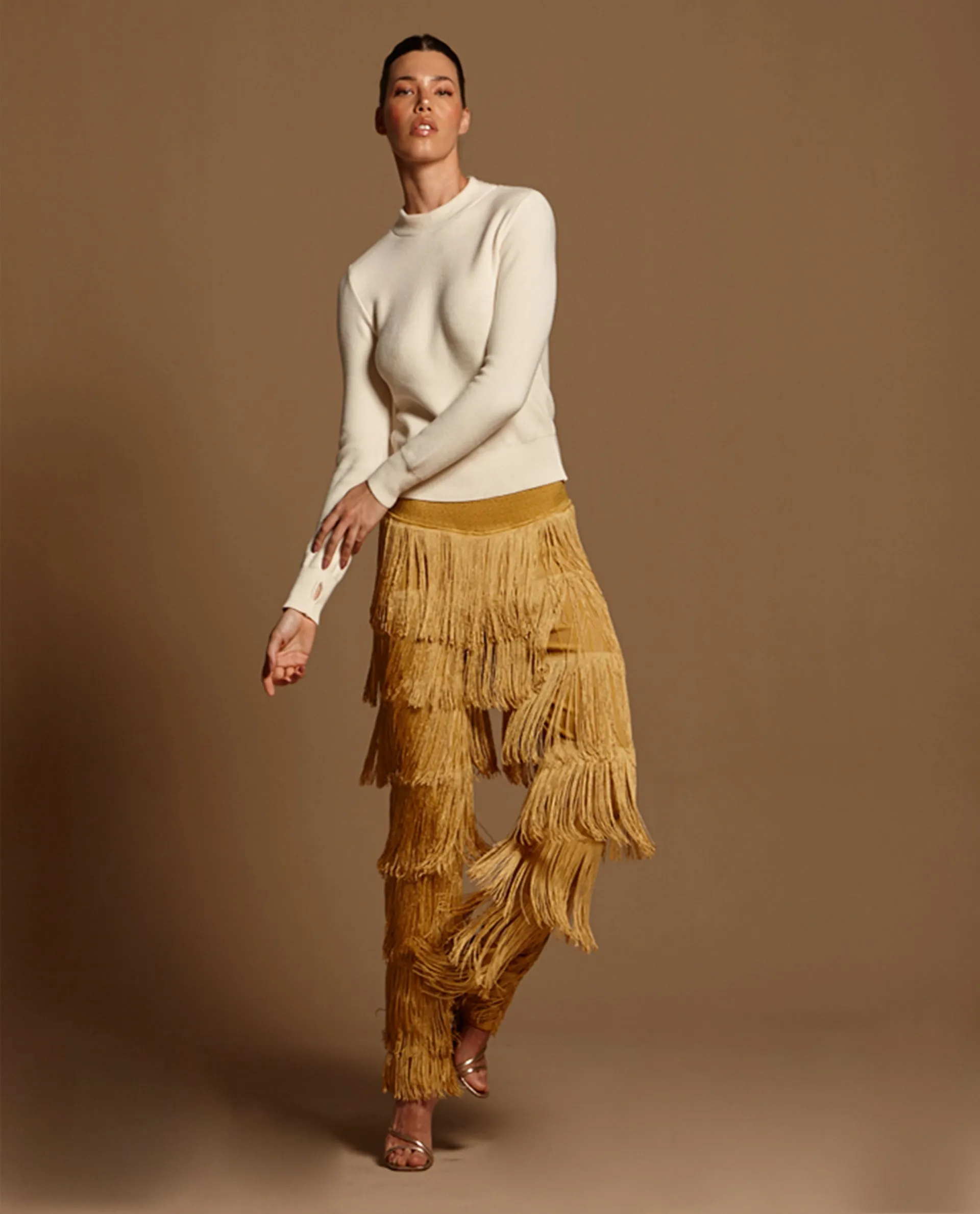 Gold Fringes Pants