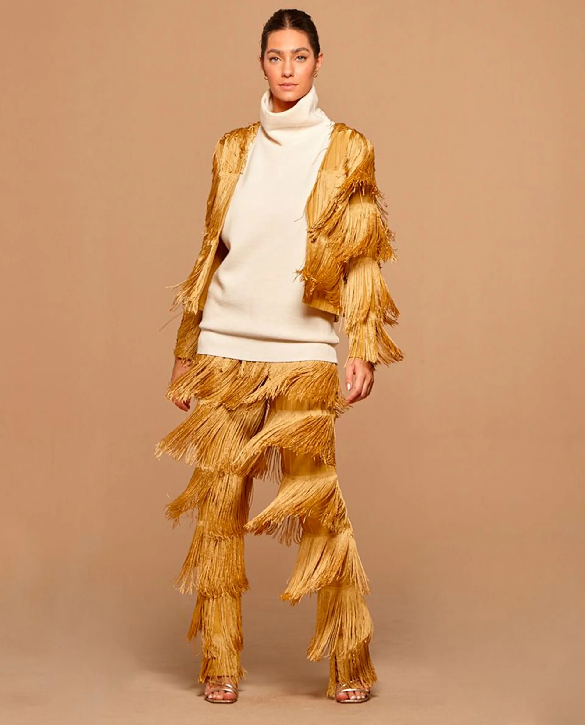 Gold Fringes Pants