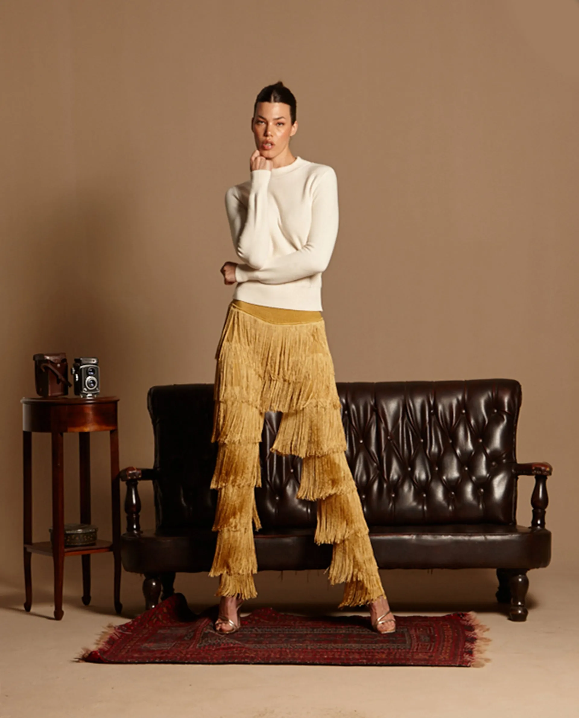 Gold Fringes Pants