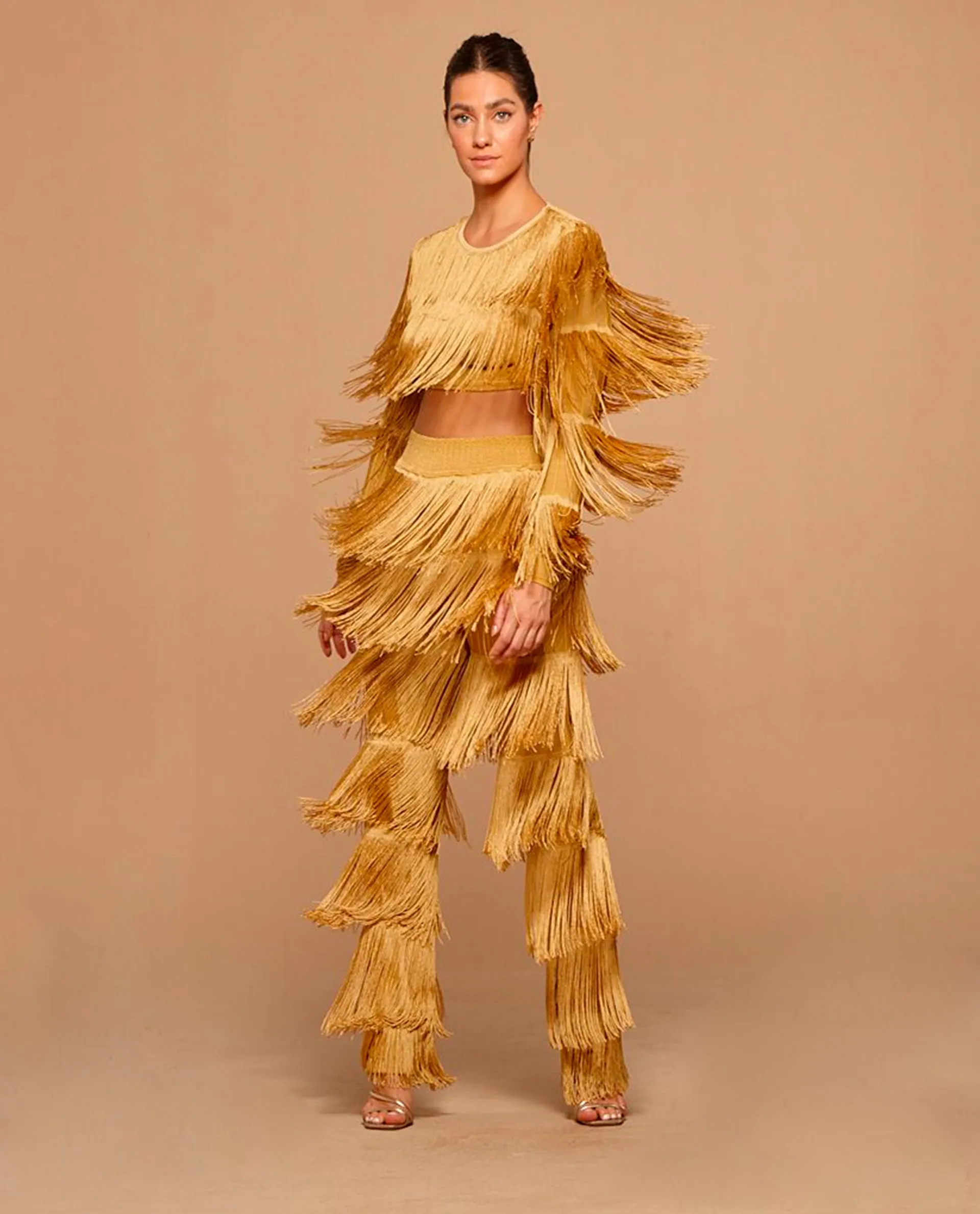 Gold Fringes Pants