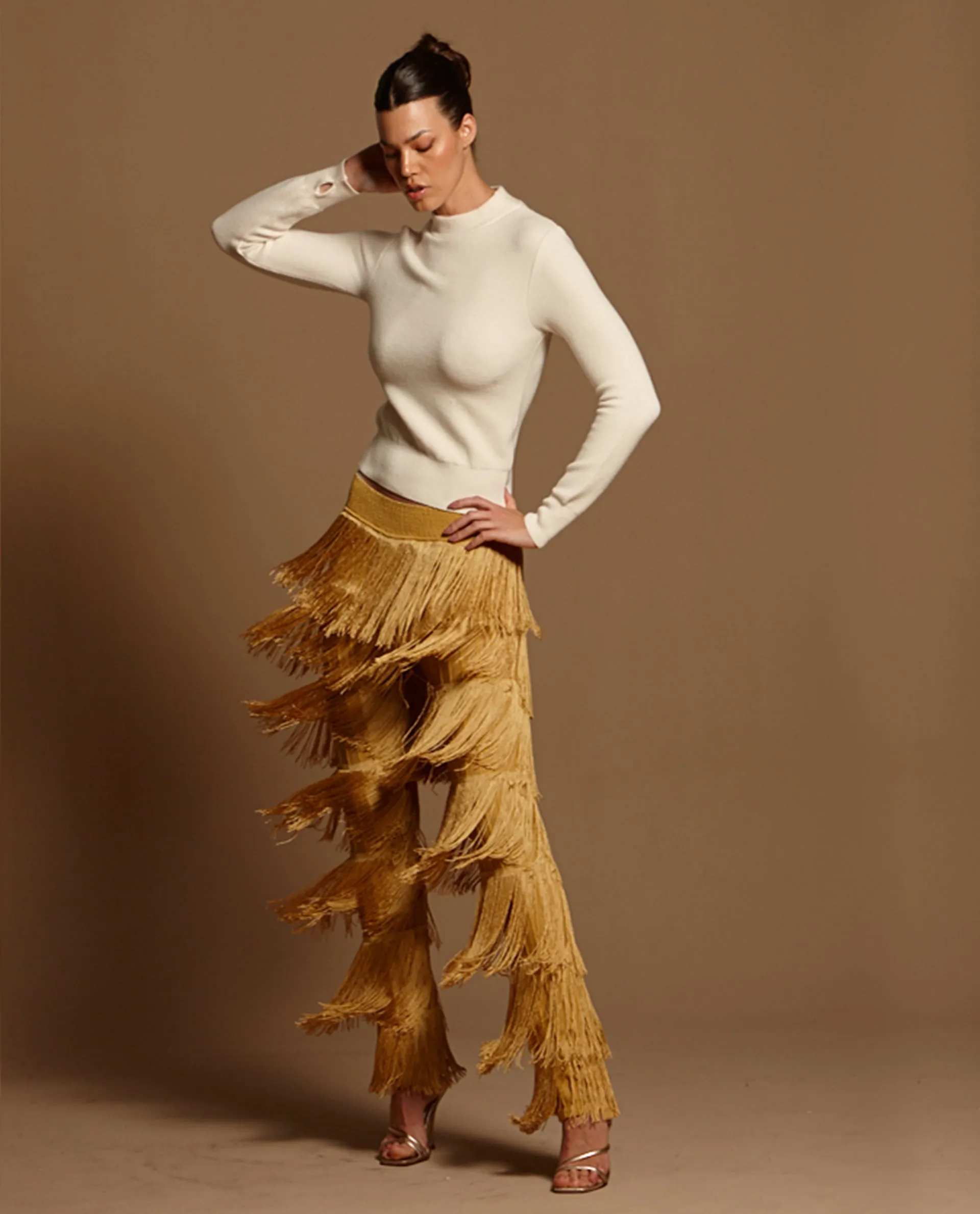 Gold Fringes Pants