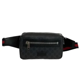 Gucci - GG Monogram Canvas / Leather Black Belt Bag / Fanny Pack - FULL KIT