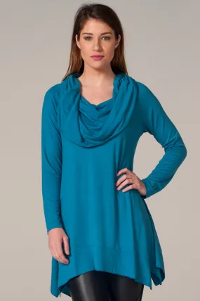 Hailey Cowl Neck Blue Tunic