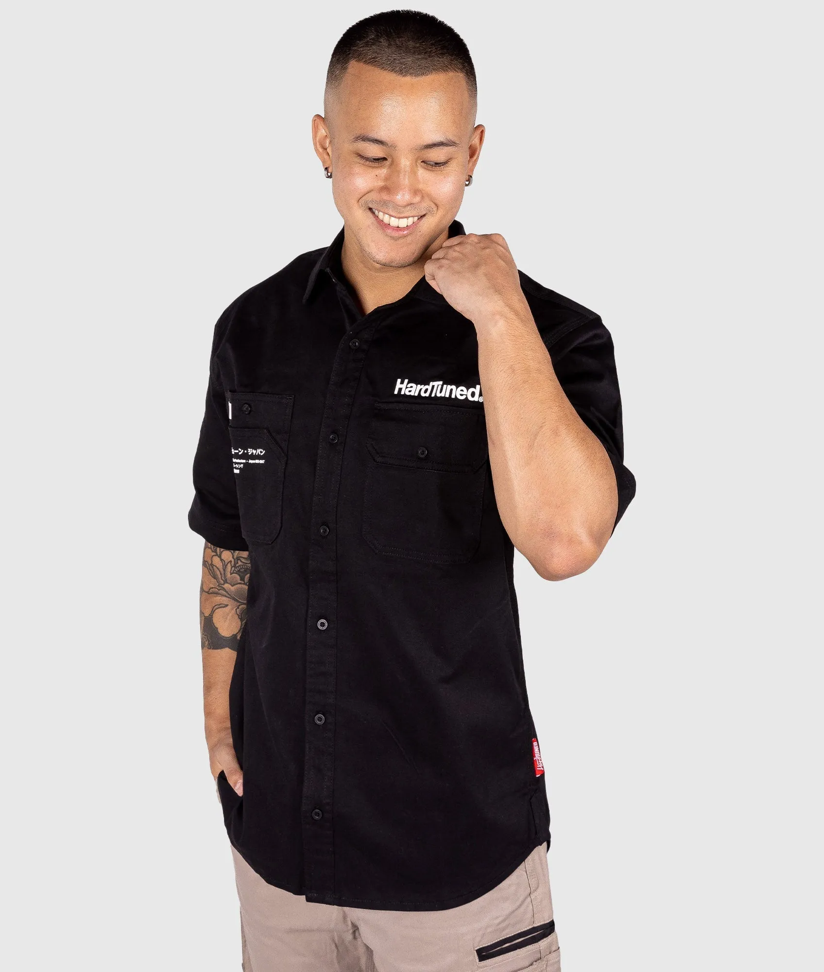 Hardtuned Short Sleeve Work Shirt - Black