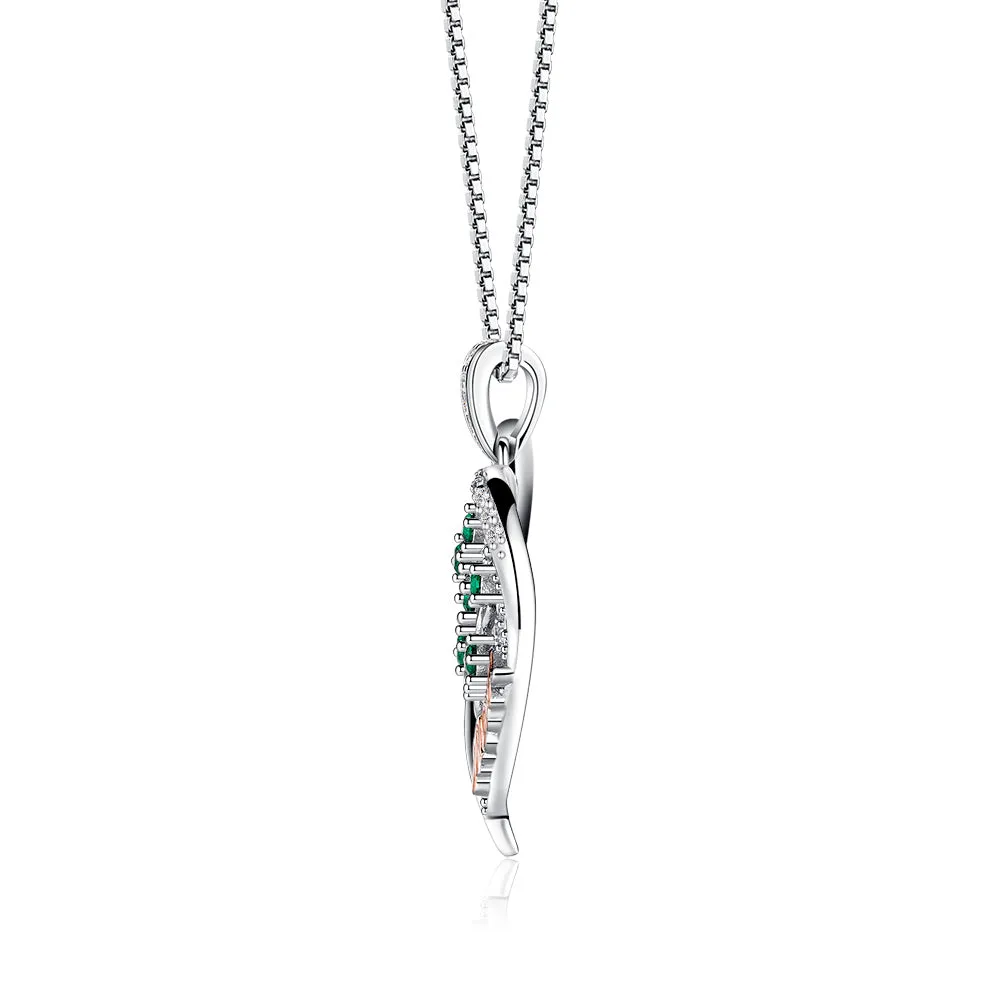 Heart of Life Family Tree Mom Pendant with Emeralds