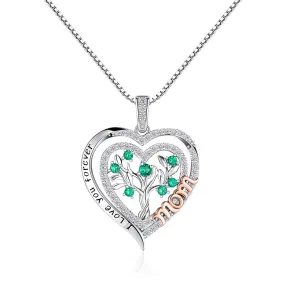 Heart of Life Family Tree Mom Pendant with Emeralds