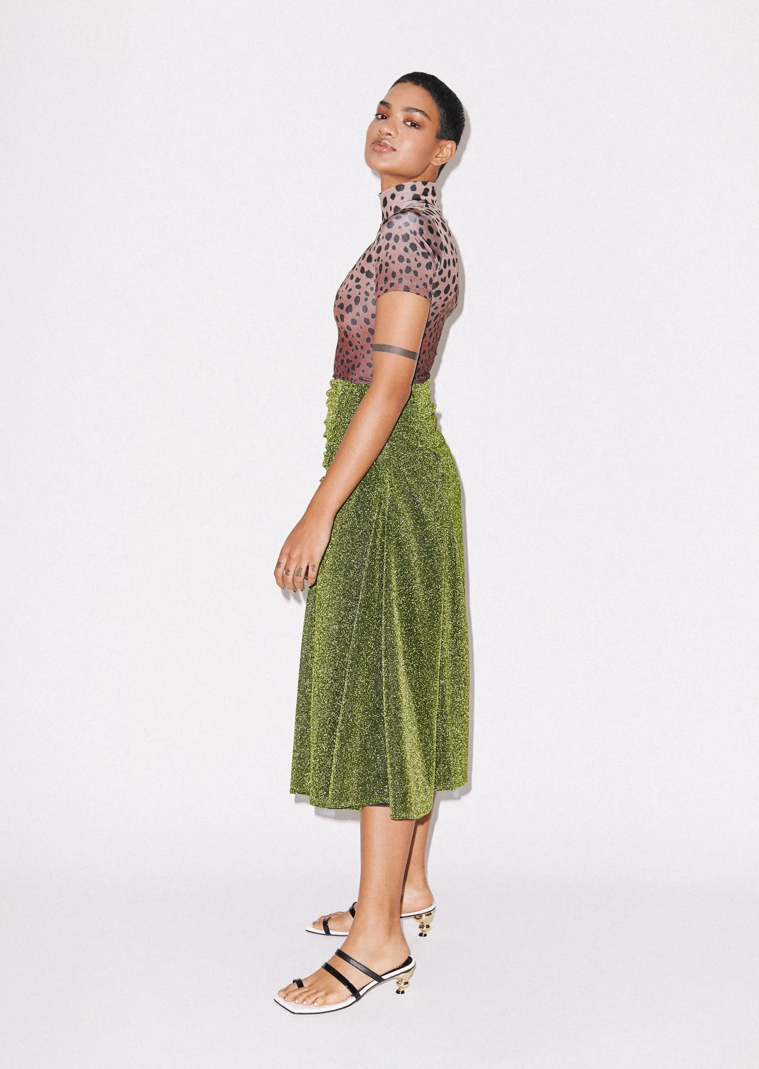 House of Holland Gathered Midi Skirt